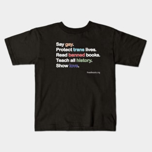 Say Protect Read Teach Love! Kids T-Shirt